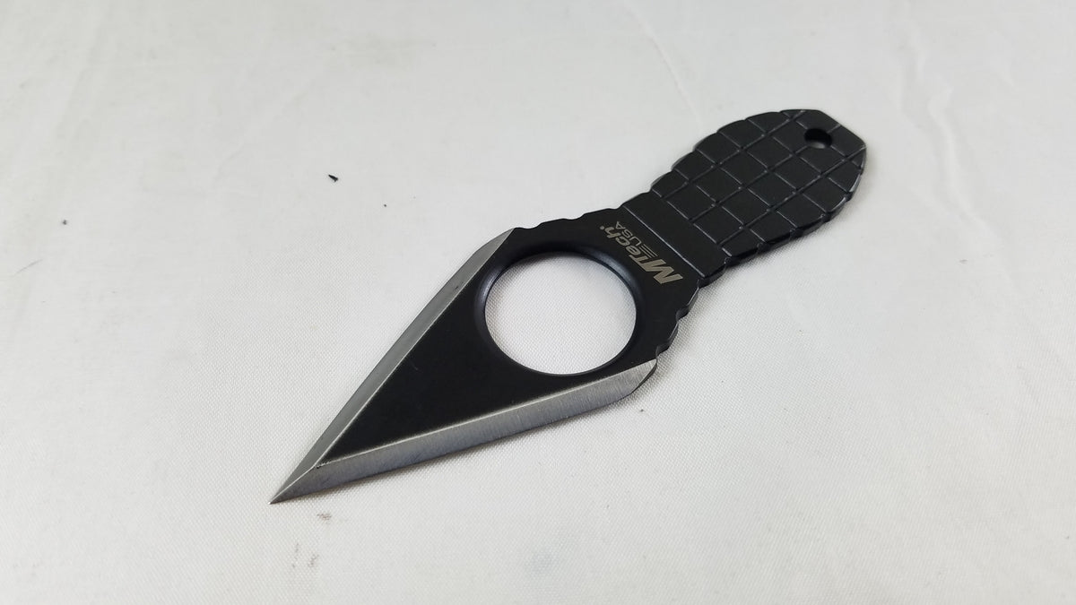 Fixed Neck Knife with Sheath - Black Stainless Steel Full Tang 4.25"