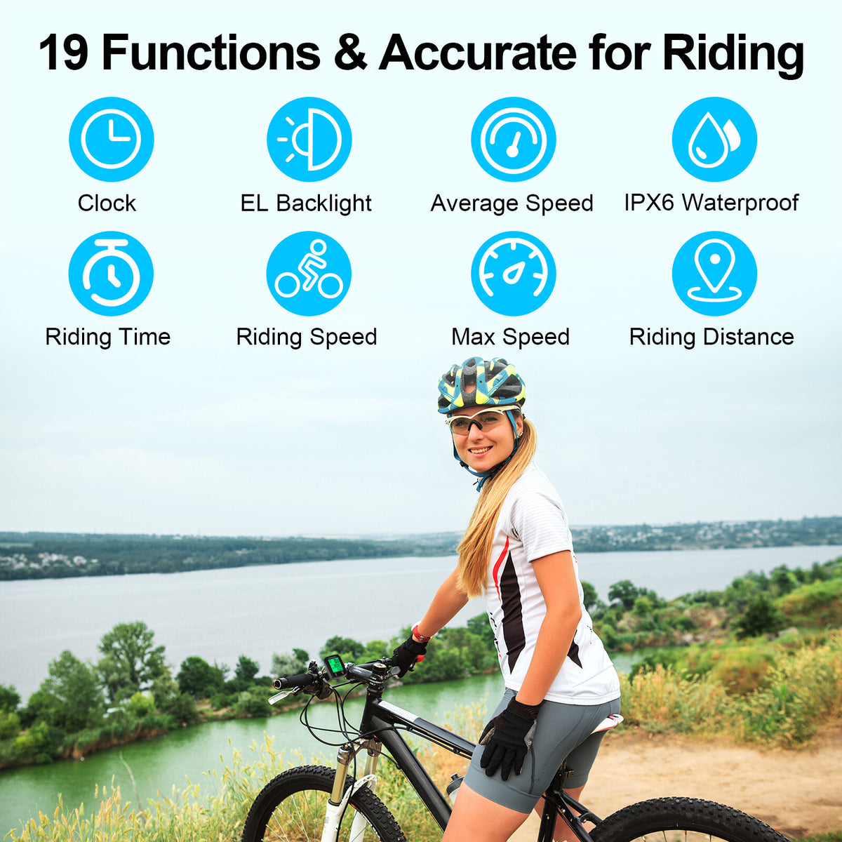 Digital Bicycle Speedometer with Odometer and Waterproof LCD - Wired, US