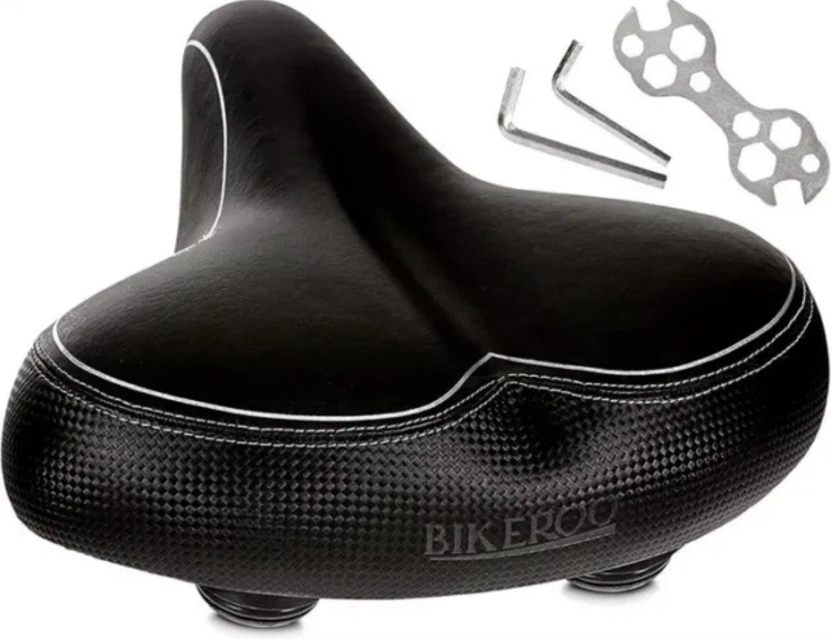Oversized Bike Seat with Elastomer Springs for Comfort - Universal Fit