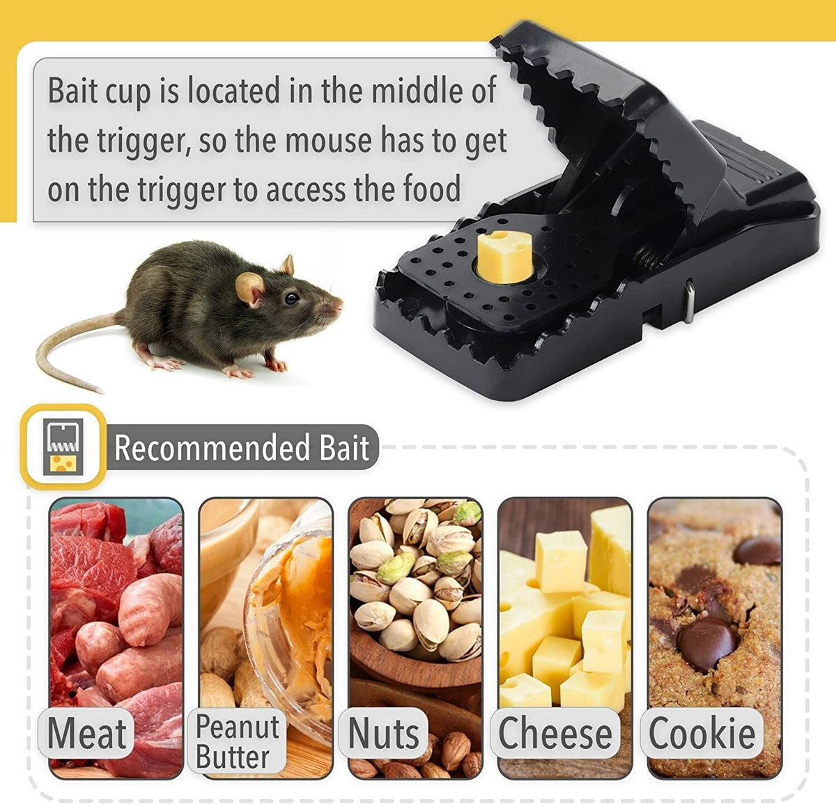 Reusable Heavy Duty Mouse Traps 2-Pack for Indoor Outdoor Rodent Control