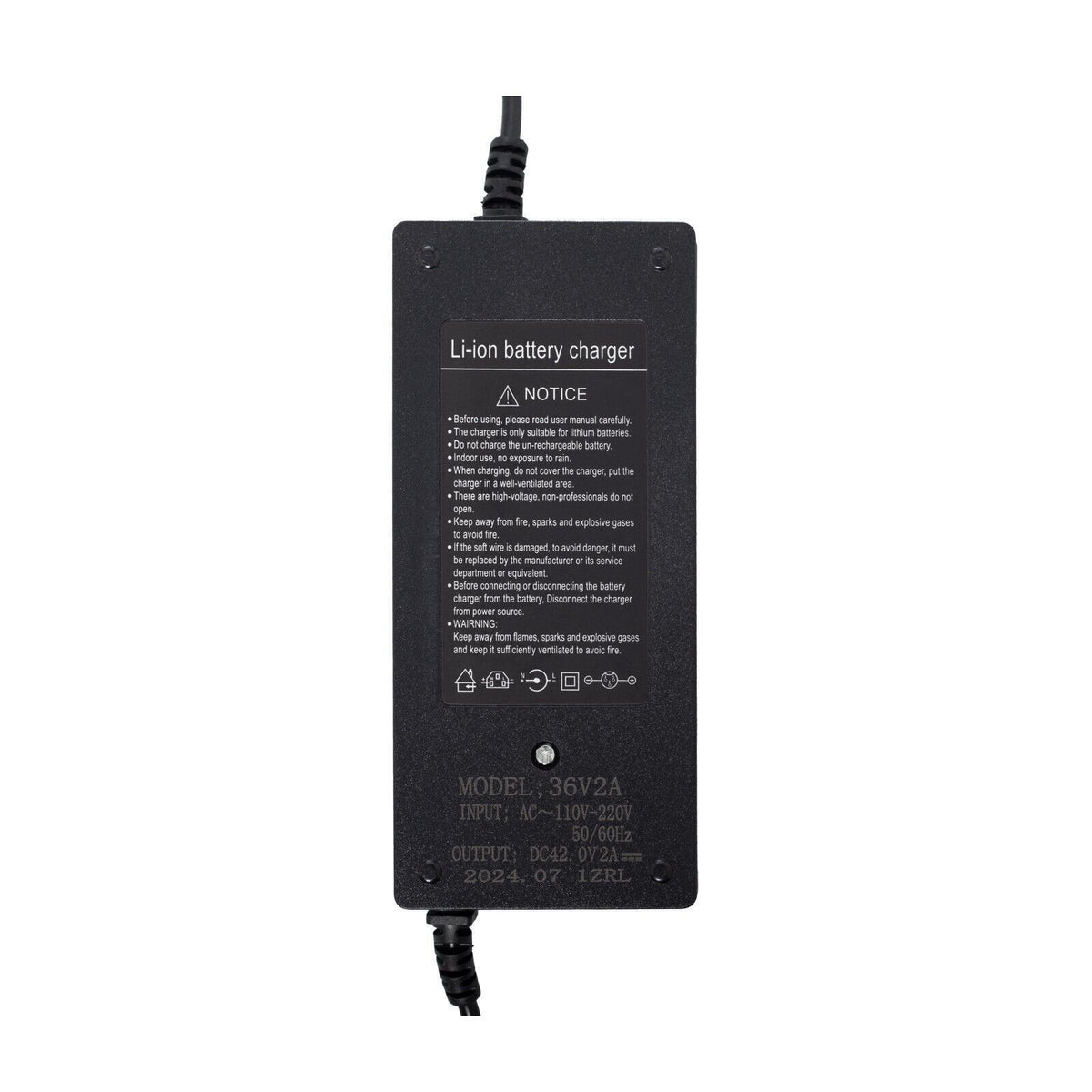 42V 2A Electric Bike Battery Charger UL Certified Fast Charging 5.5x2.1mm Plug