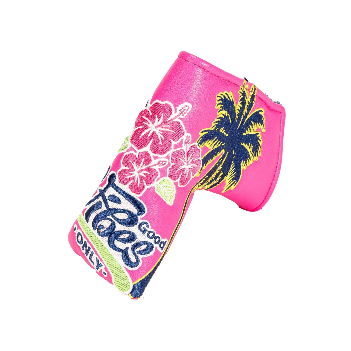 Golf Putter Headcover - Good Vibes Design, Faux Leather, Plush Interior