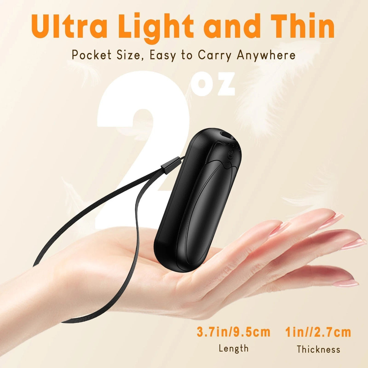 Rechargeable Hand Warmers 2 Pack with 3 Heat Levels, Portable USB 4000mAh