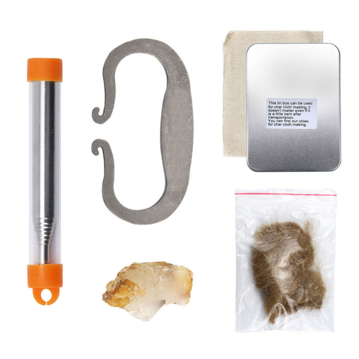 Outdoor Fire Starter Kit with Flint Stone & Carbon Steel Striker - 15,000 Sparks
