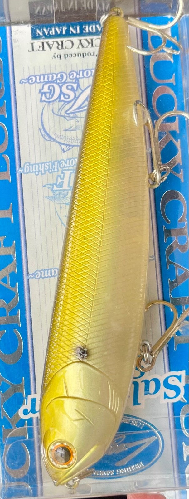 Inshore Saltwater Fishing Lure - Topwater Walking Bait, Golden Shiner 5"