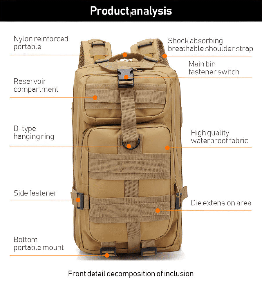Military Tactical 600D Army MOLLE Outdoor Backpack Camping Hiking Survival Bag