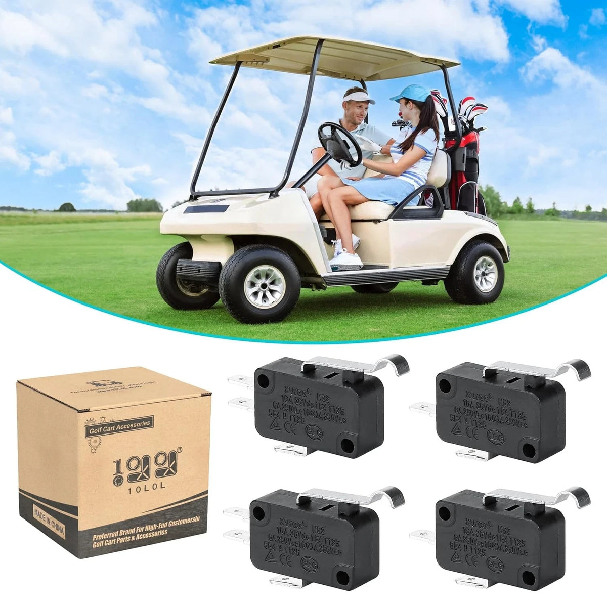 Golf Cart Micro Switch Pack for Club Car DS Precedent 2 & 3 Prong OEM Replacement