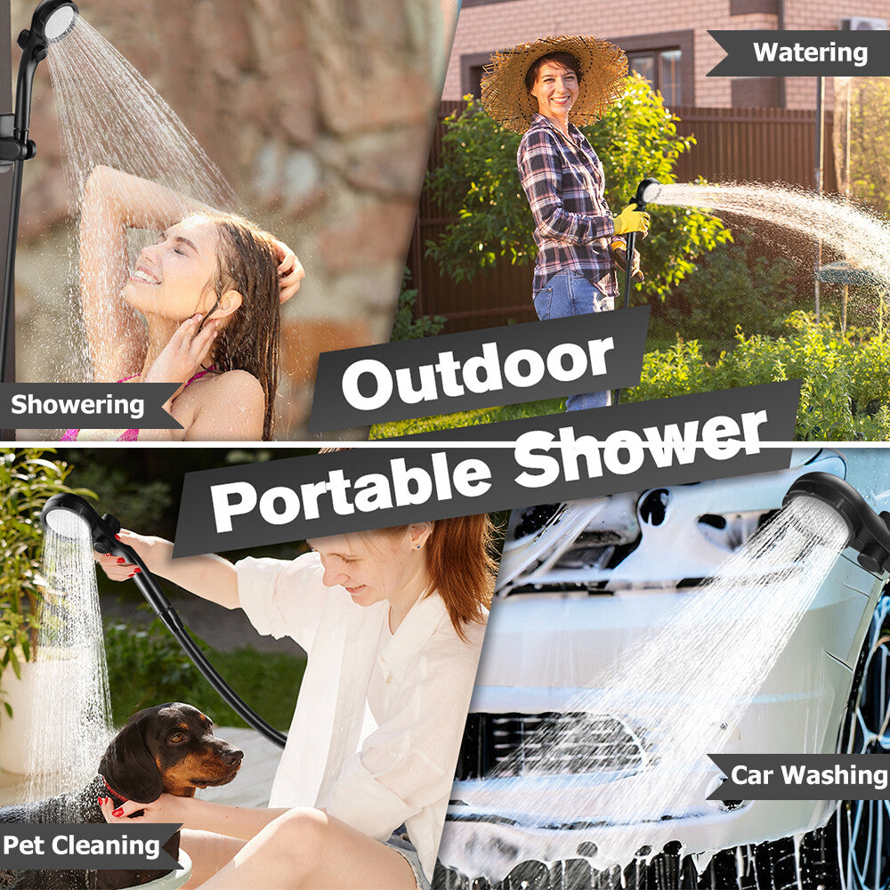 Portable Camping Shower Pump with 6000mAh Battery, Adjustable Water Modes