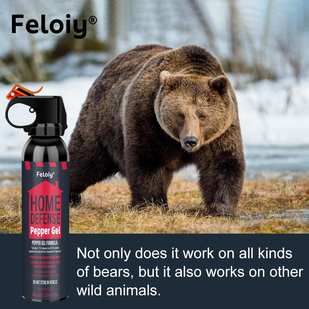 Bear Spray Gel 11oz Personal Defense with 30ft Range and Quick Discharge