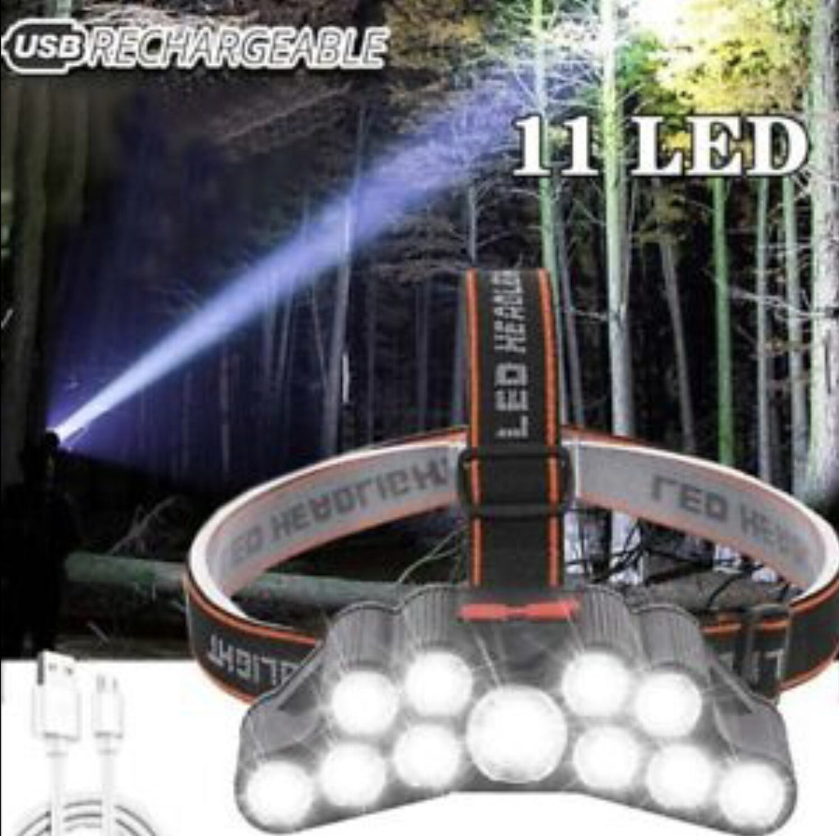 Rechargeable Headlamp LED Lantern for Camping Fishing Hiking Night