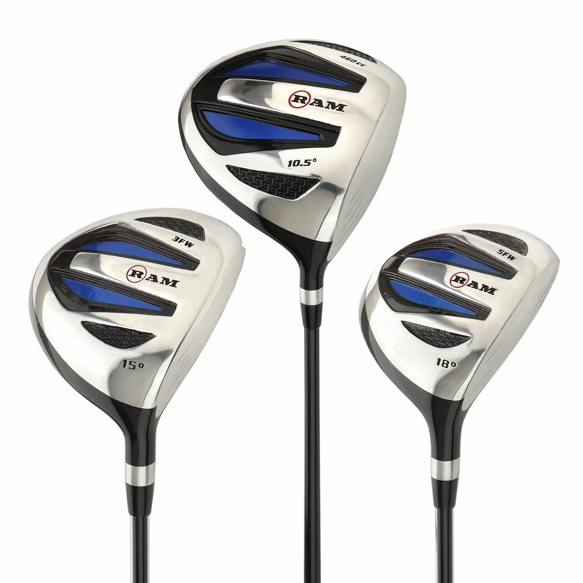 Mens Graphite Golf Wood Set with Driver 3 & 5 Woods Headcovers Included