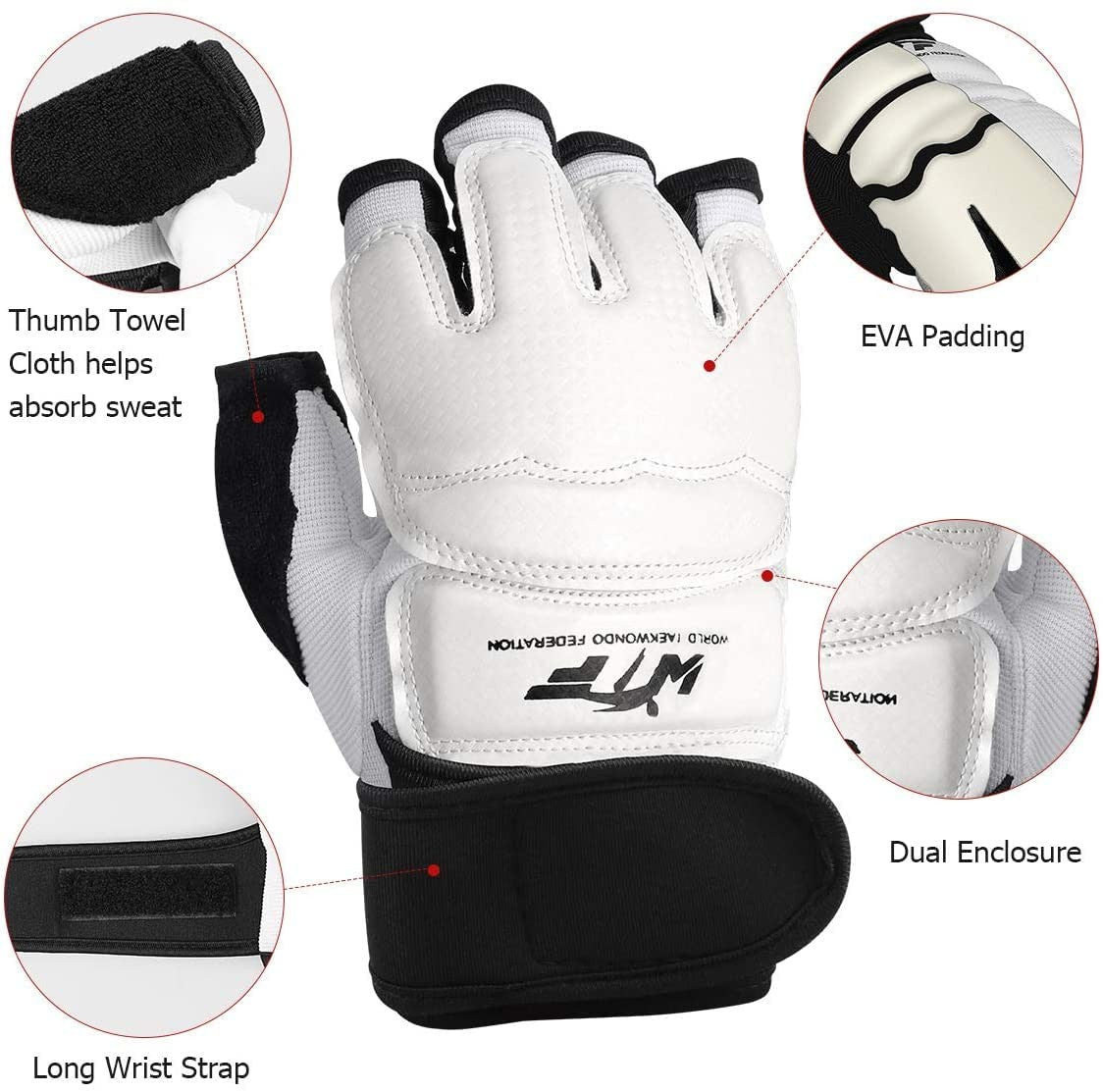 Martial Arts Training Gloves for Sparring and Grappling - Breathable PU Material