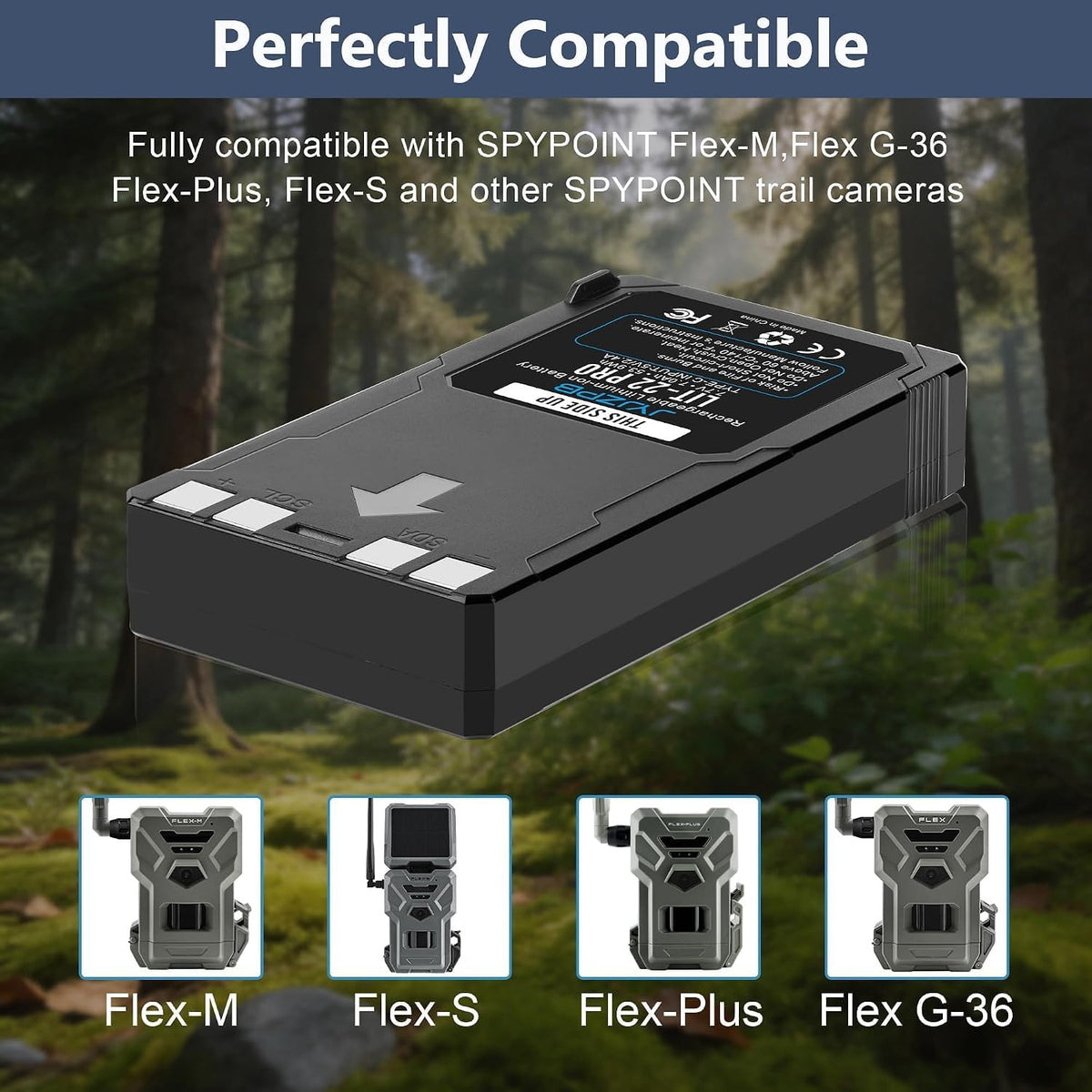 4 Pack 7000mAh Lithium-Ion Battery & USB-C Charger Station for Trail Cameras