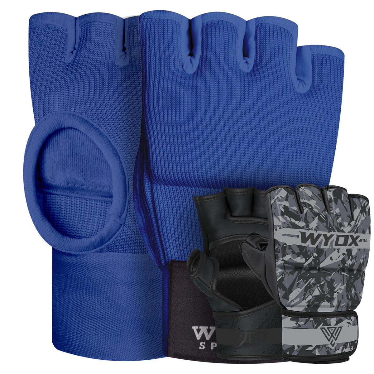 MMA Gloves & Boxing Hand Wraps Set for Kickboxing Sparring Training