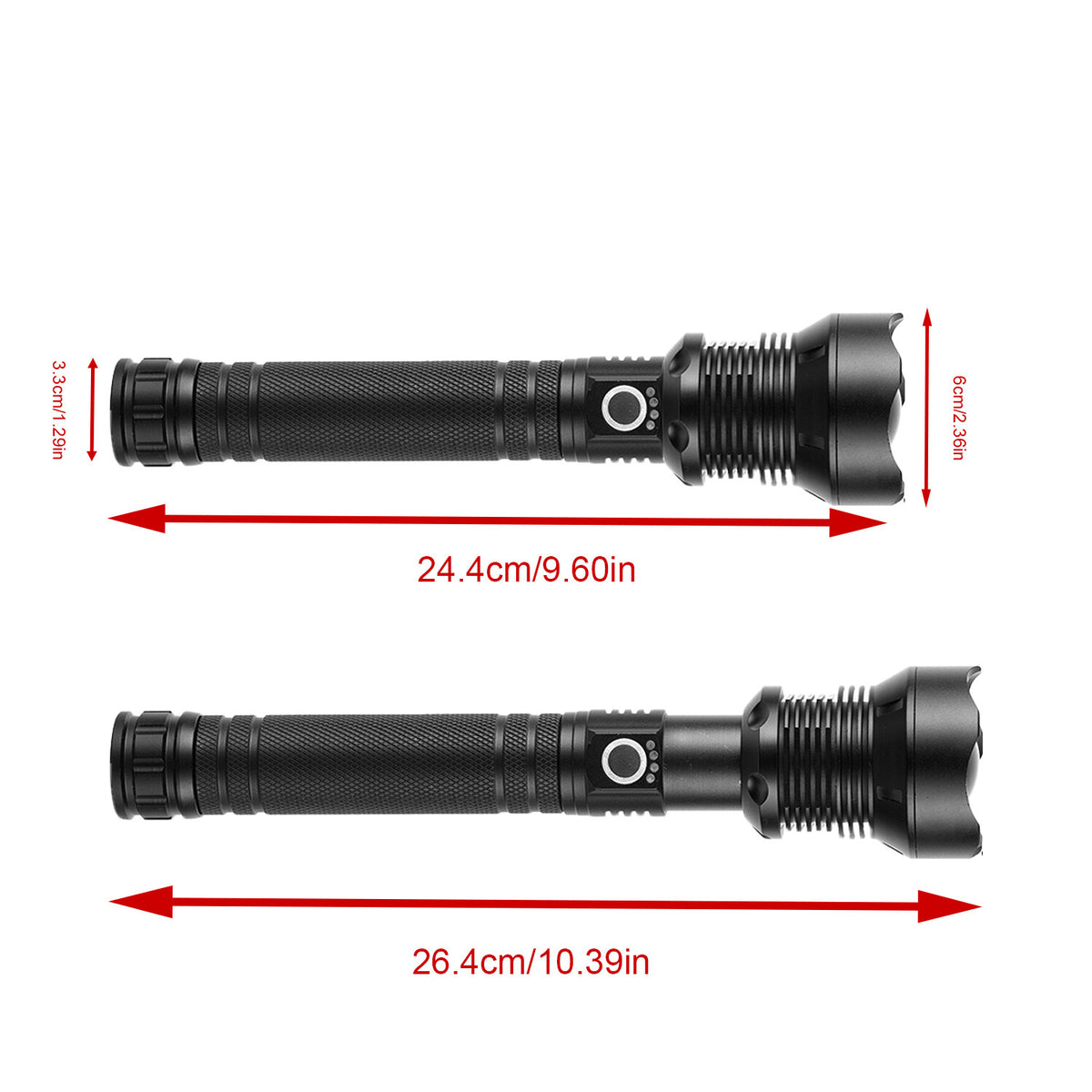 Rechargeable LED Tactical Flashlight 90000 Lumens Waterproof Worklight