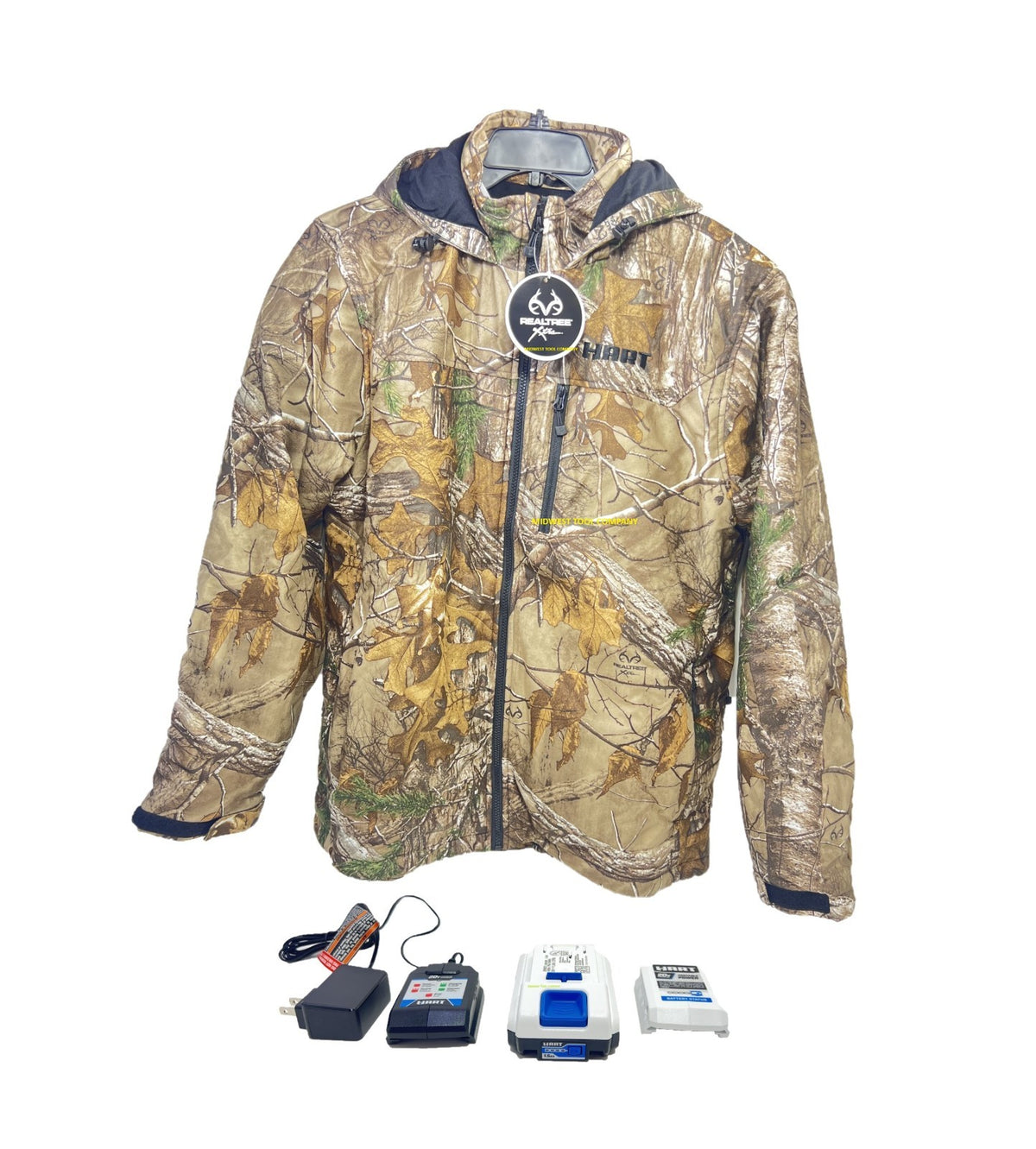 Heated Jacket with Battery Pack for Outdoor Activities - Large, Realtree Xtra Camo