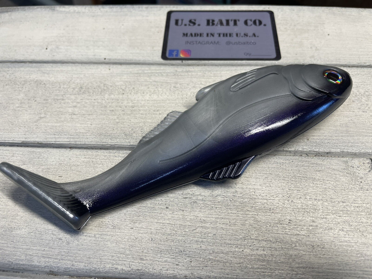 7.5-Inch Weedless Swimbait Purple Gizzard Shad Soft Plastic Lure