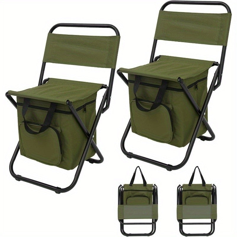 Portable Folding Camping Chair with Backrest Lightweight Compact Stool