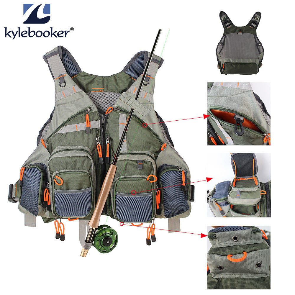 Fly Fishing Vest Pack for Men Adjustable Breathable Multi-Pocket Fishing Vest