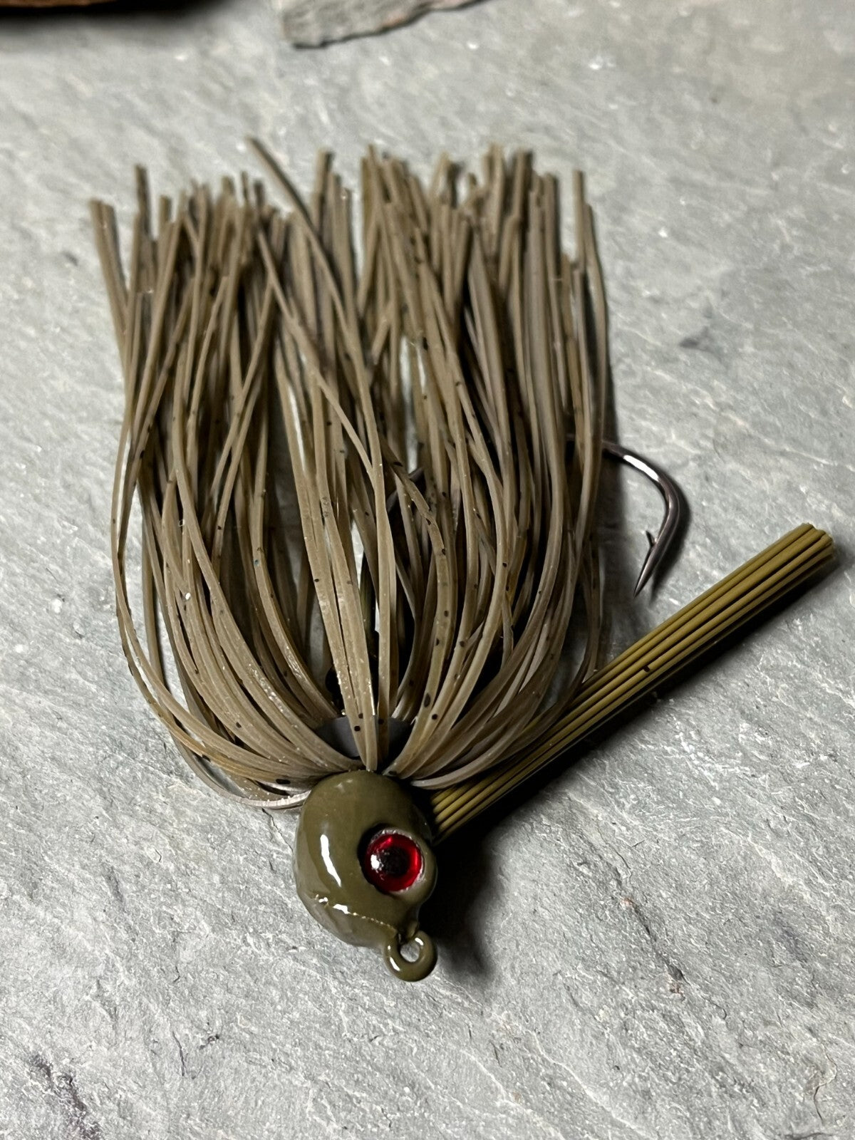 Green Pumpkin Fishing Swim Jig Pack - Bass Lure with Mustad Hooks