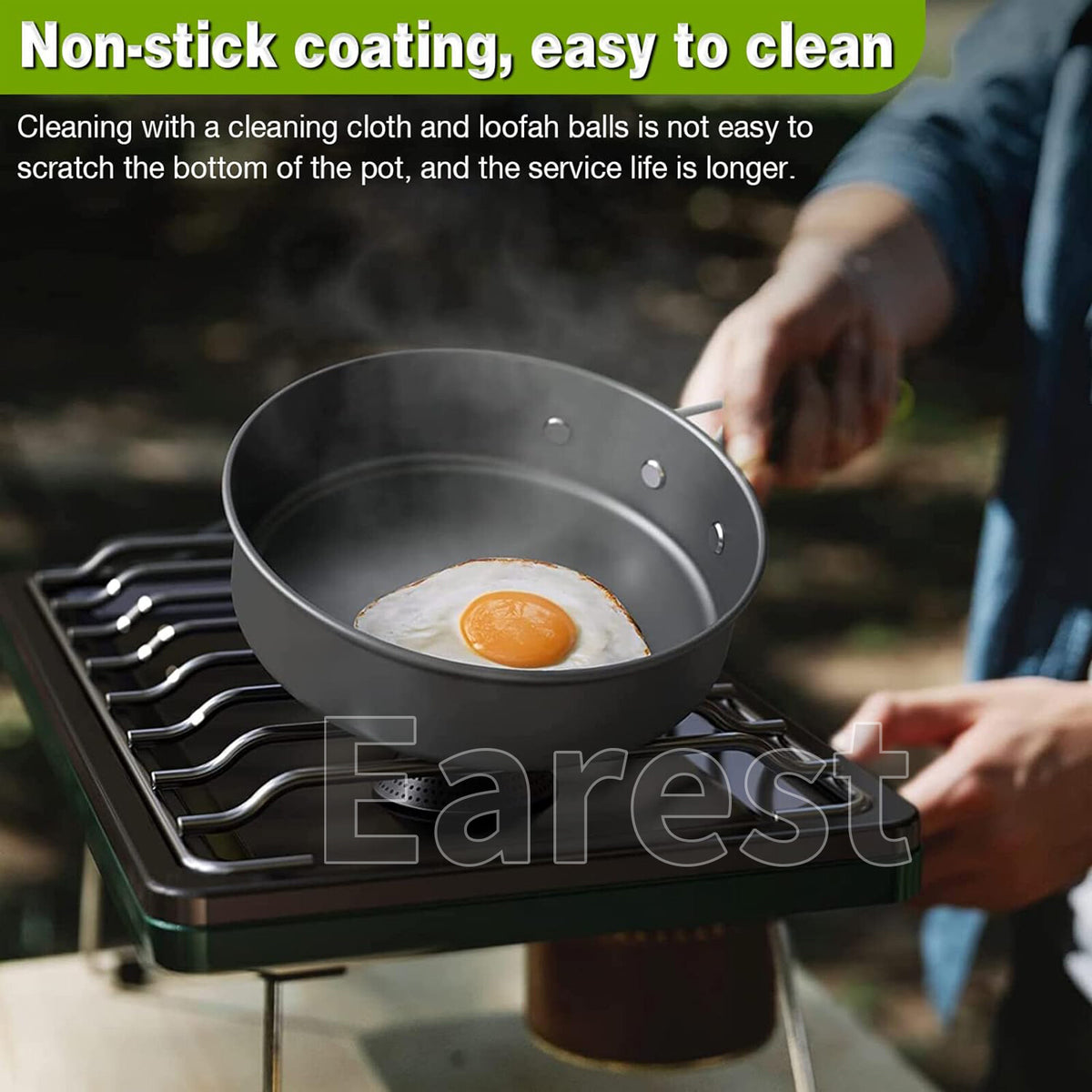 Portable Camping Cookware Set 13 Pcs Lightweight Non-Stick Pot Pan Kettle