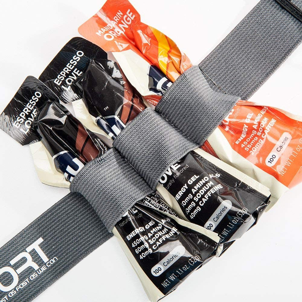 Triathlon Race Belt with 6 Energy Gel Loops Adjustable Bib Holder