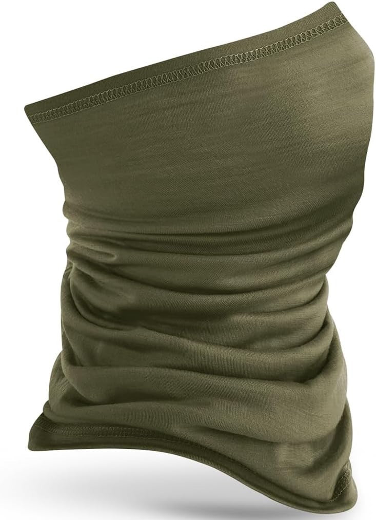 Lightweight Merino Wool Neck Warmer for Skiing Hiking Quick-Dry