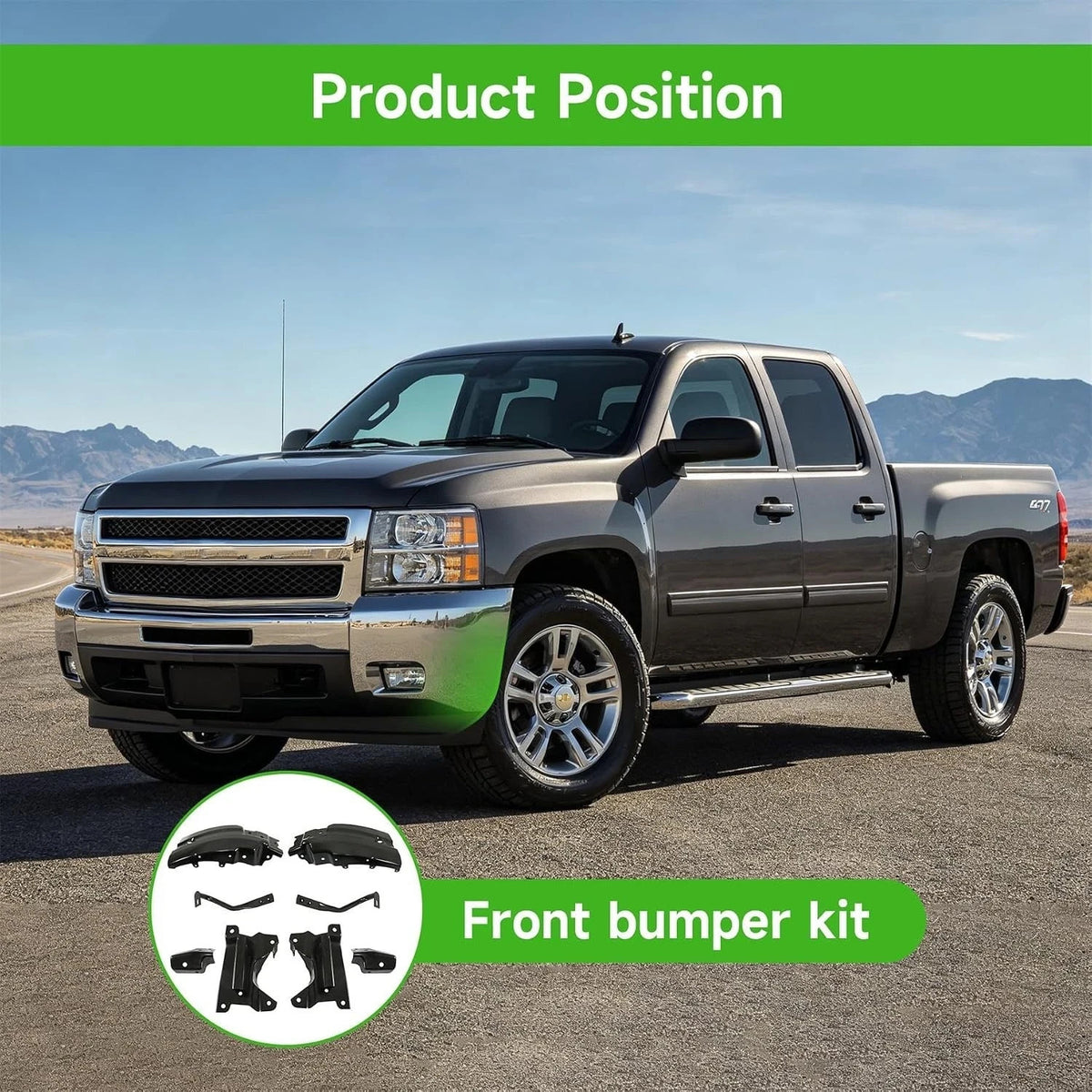 8Pcs Front Bumper Support Bracket Set for Chevrolet Silverado 1500 2007-2013