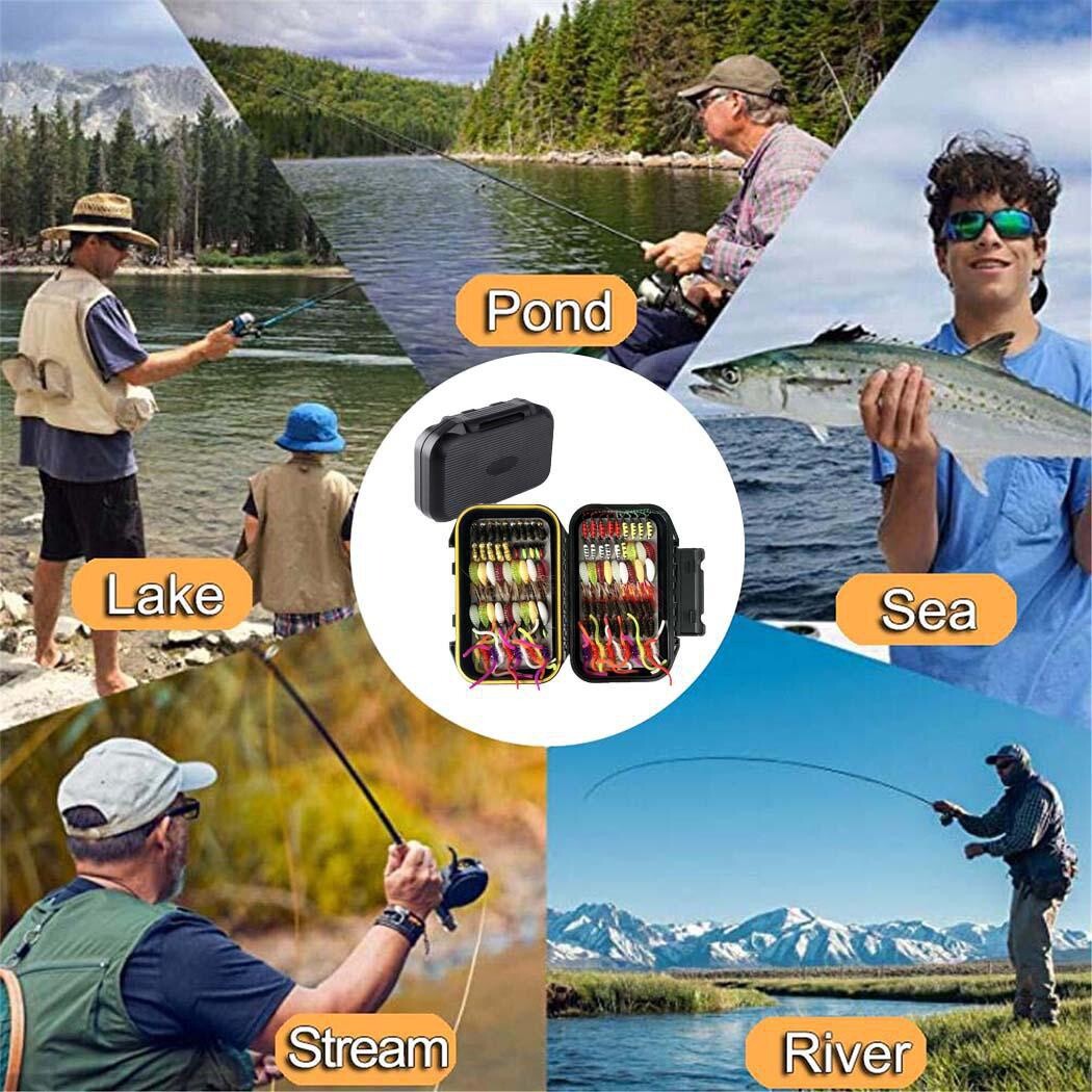 Wet Dry Nymph Fly Fishing Lure Set for Trout & Panfish - Multiple Sizes & Styles