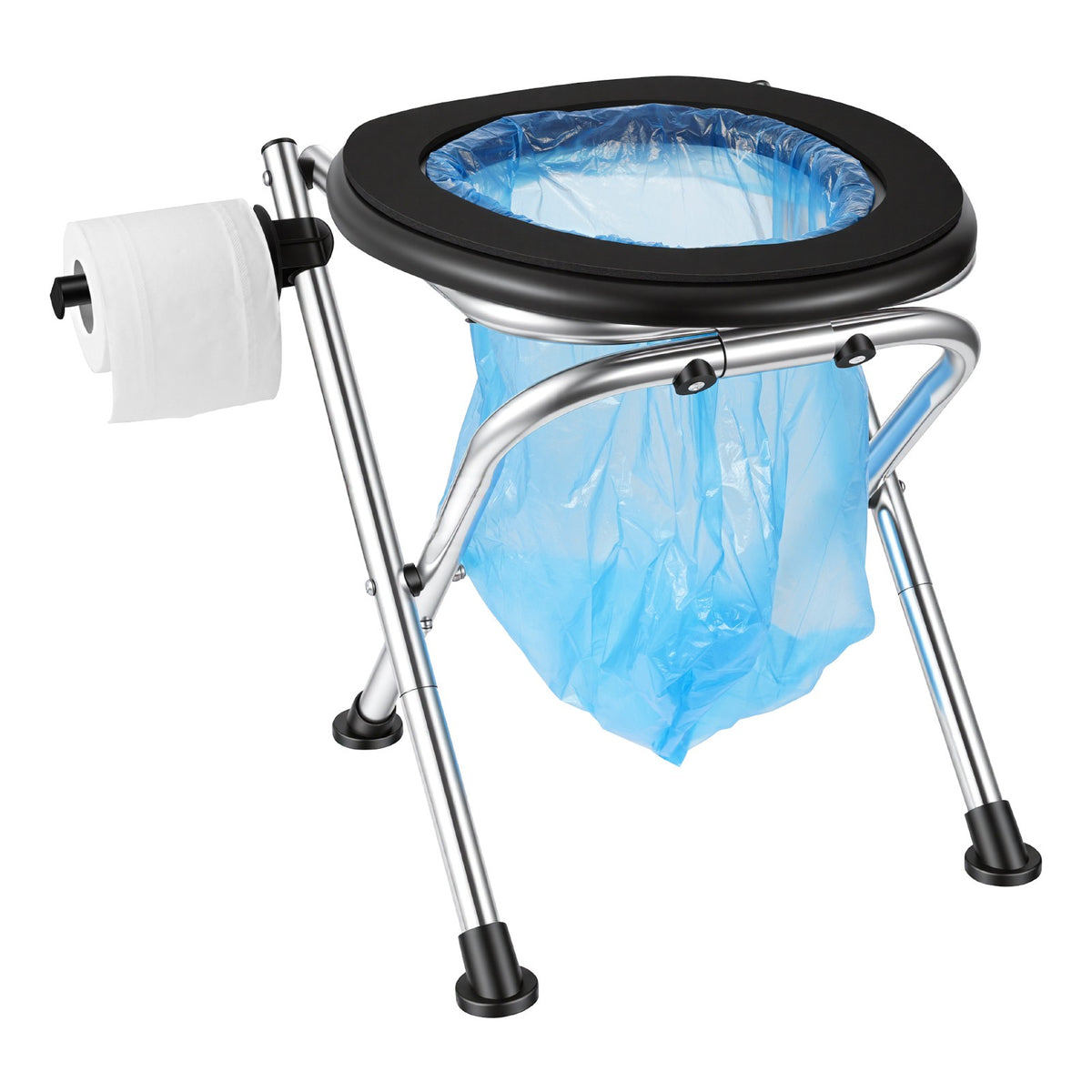Portable Folding Toilet Chair 350 lbs Capacity for Camping Travel & Emergency Use