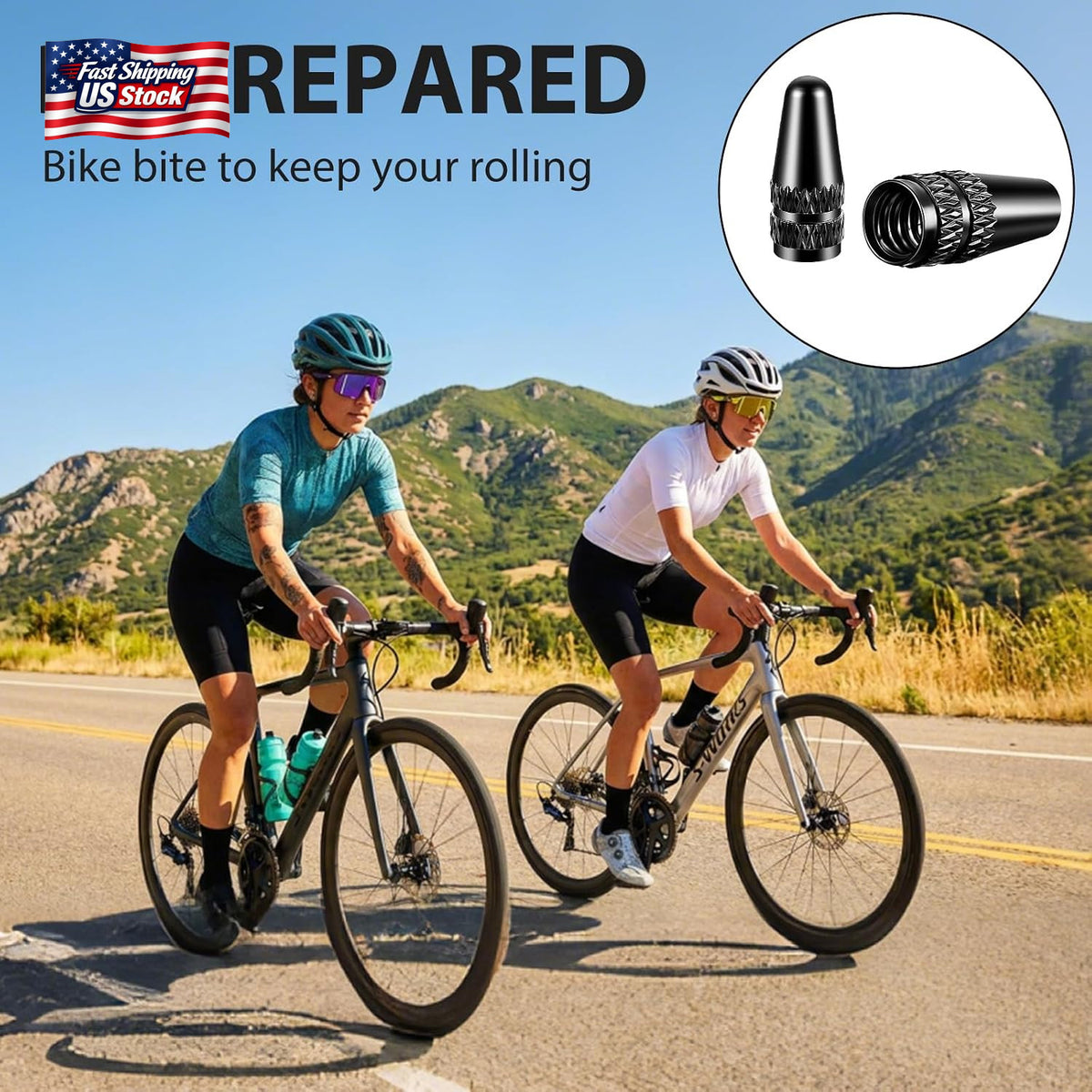 Bike Presta Valve Caps 8-Pack Aluminum Anodized Dust Covers for Bicycle Tires