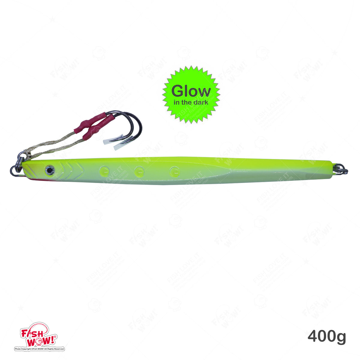 5pcs 400g Glow In The Dark Fishing Speed Jig Lures for Deep Water Trolling