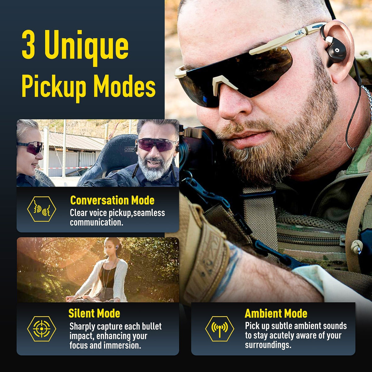 Electronic Shooting Ear Protection Earbuds with Bluetooth 5.4 Noise Cancelling
