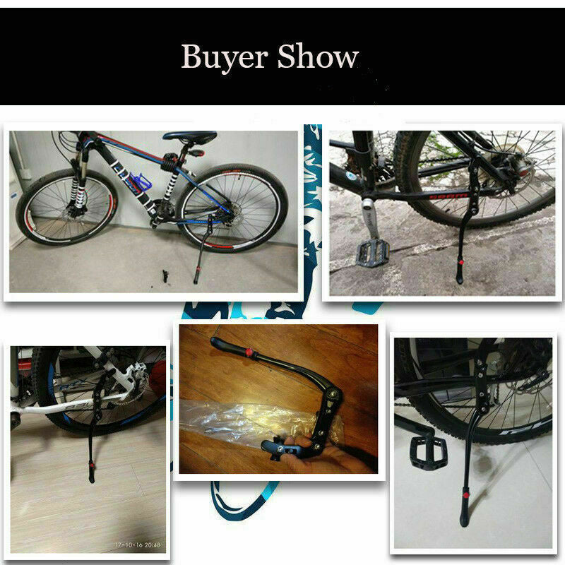 Adjustable Bike Kickstand for 24-29 Inch Bicycles Alloy Black