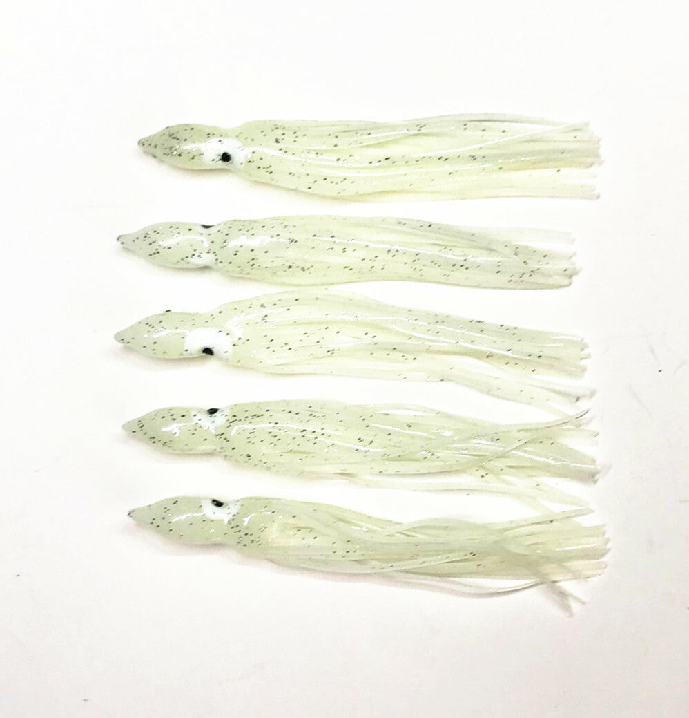 Glow Fishing Lures Squid Skirts Set Soft Baits for Saltwater & Freshwater Fishing