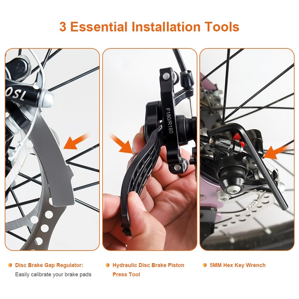 Bike Brake Pads Resin Semi-Metal Disc Brake Pads for E-Bikes - 4 Pairs