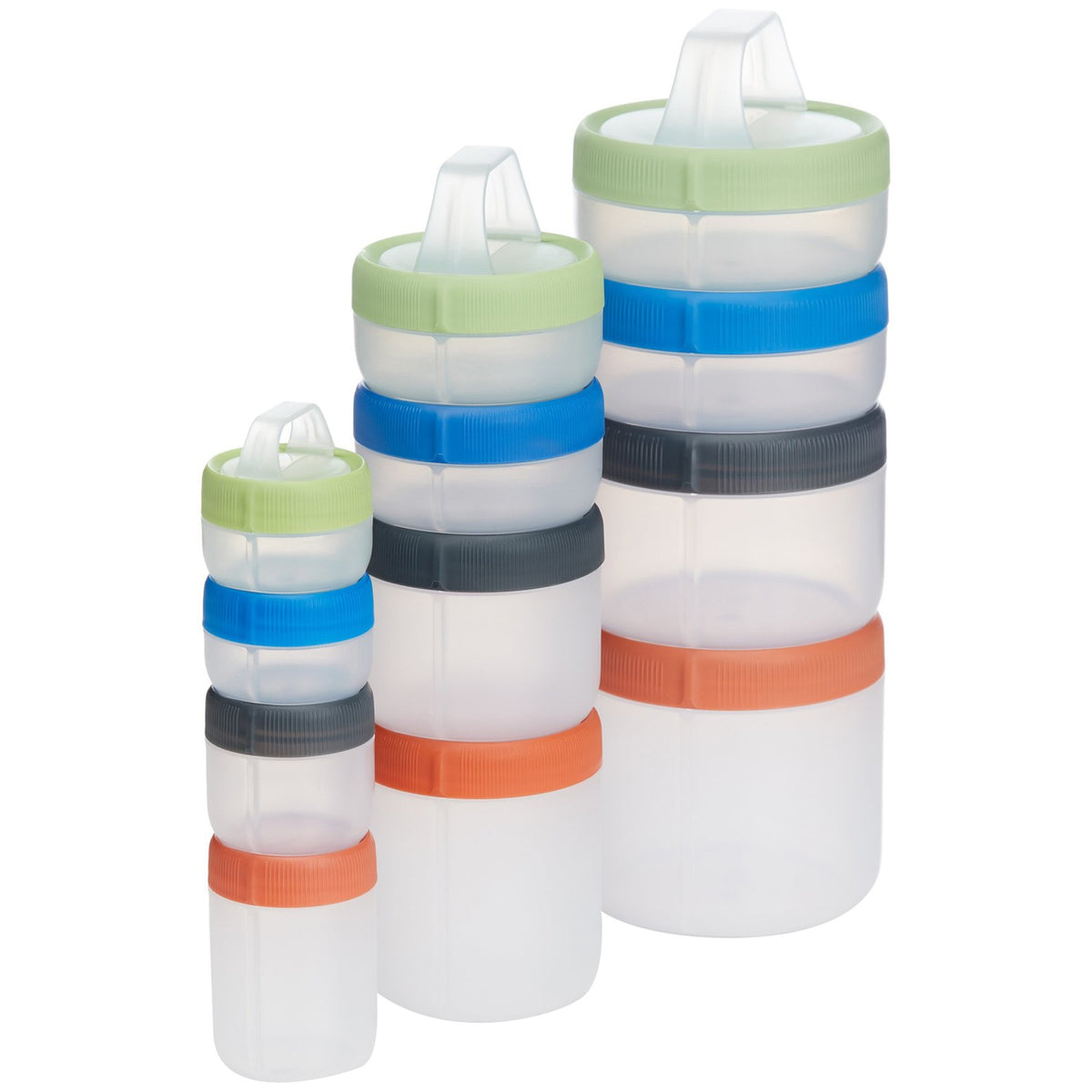 Humangear Stax Travel Stacking Containers - Clear Spectrum Assorted Sizes