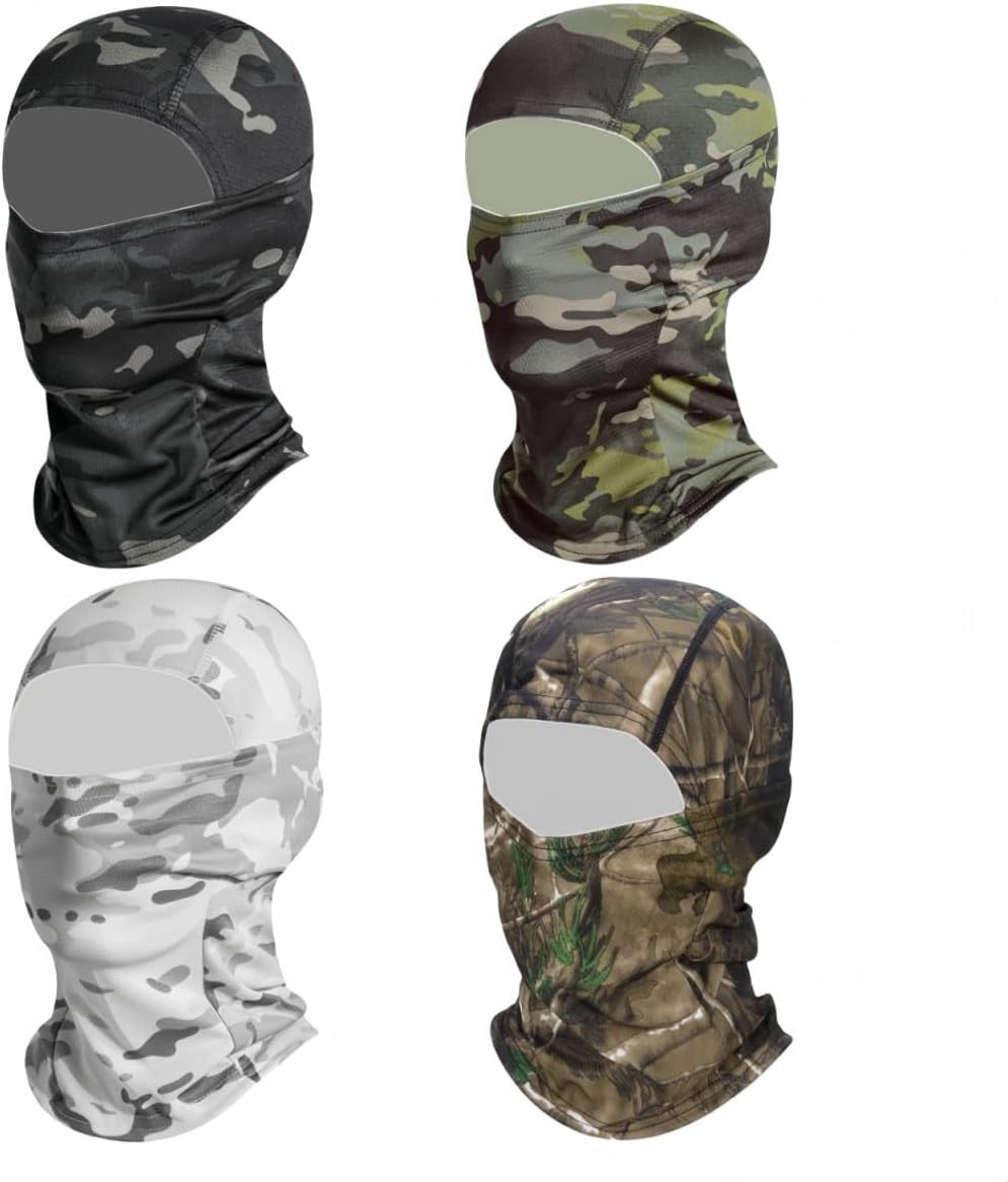 4-Pack Breathable UV Face Masks with Hood for Outdoor Activities
