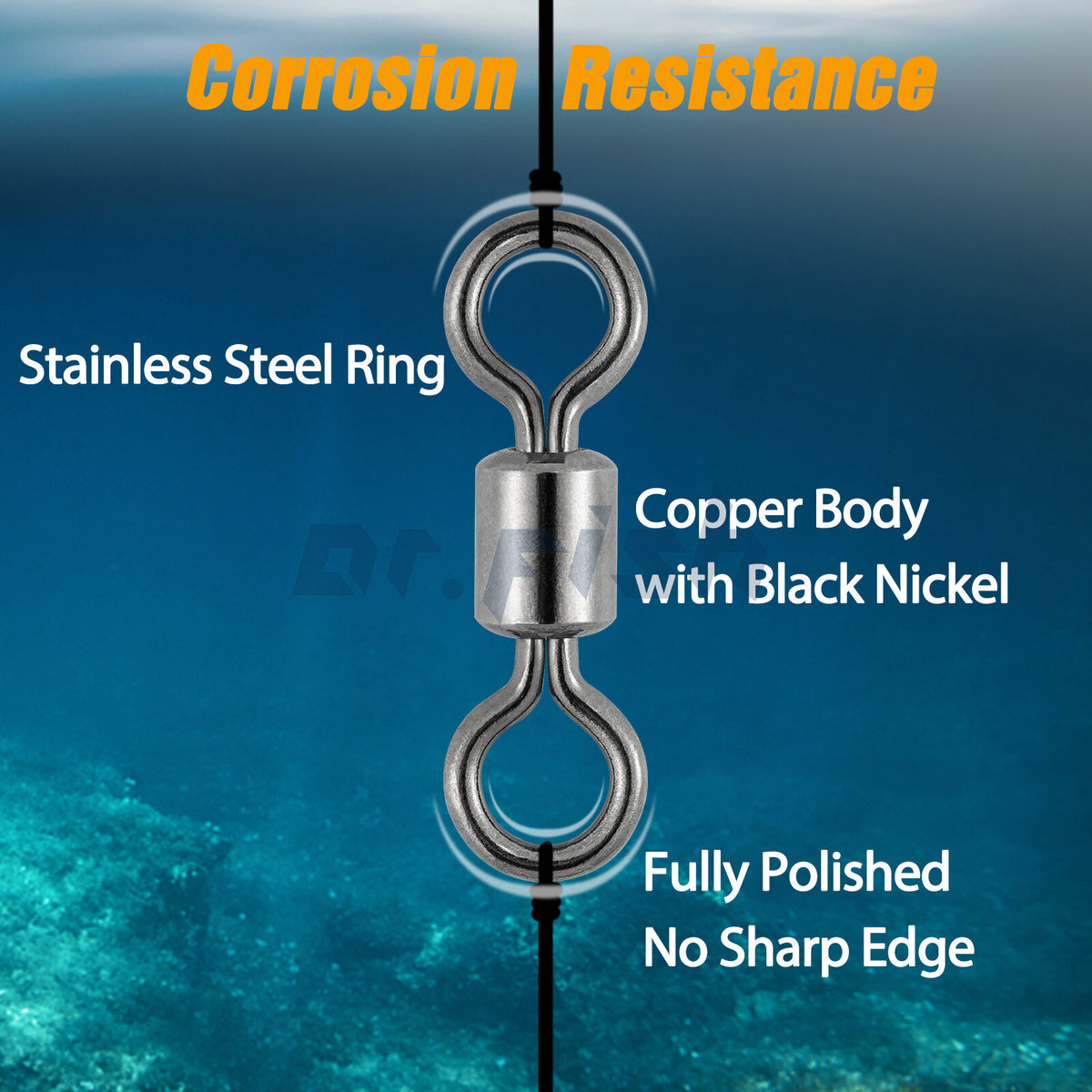 Stainless Steel Fishing Swivels Set - Heavy Duty Barrel & Rolling Rings