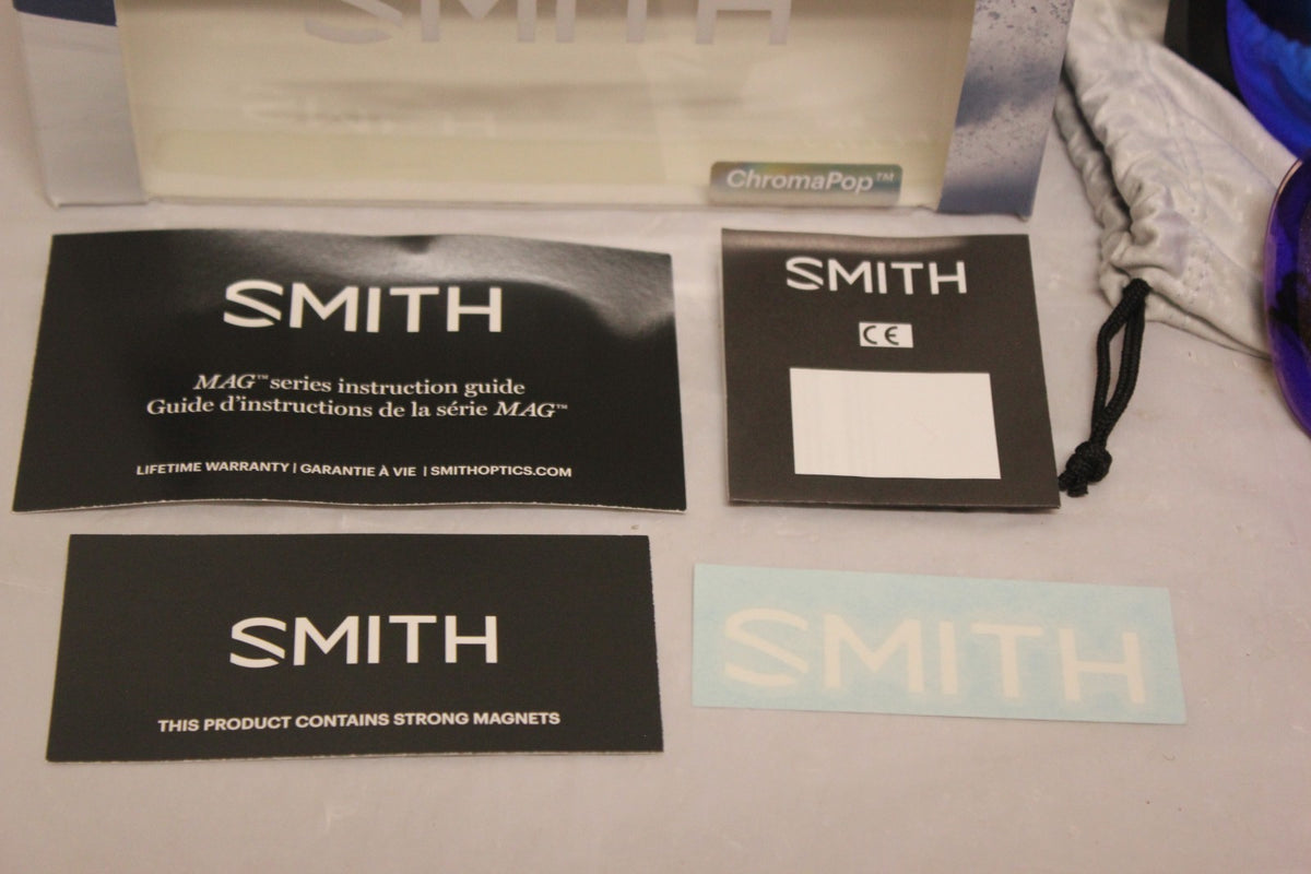 Smith I/O MAG S Goggles Black with Chromapop Green Mirror Storm Blue Lens