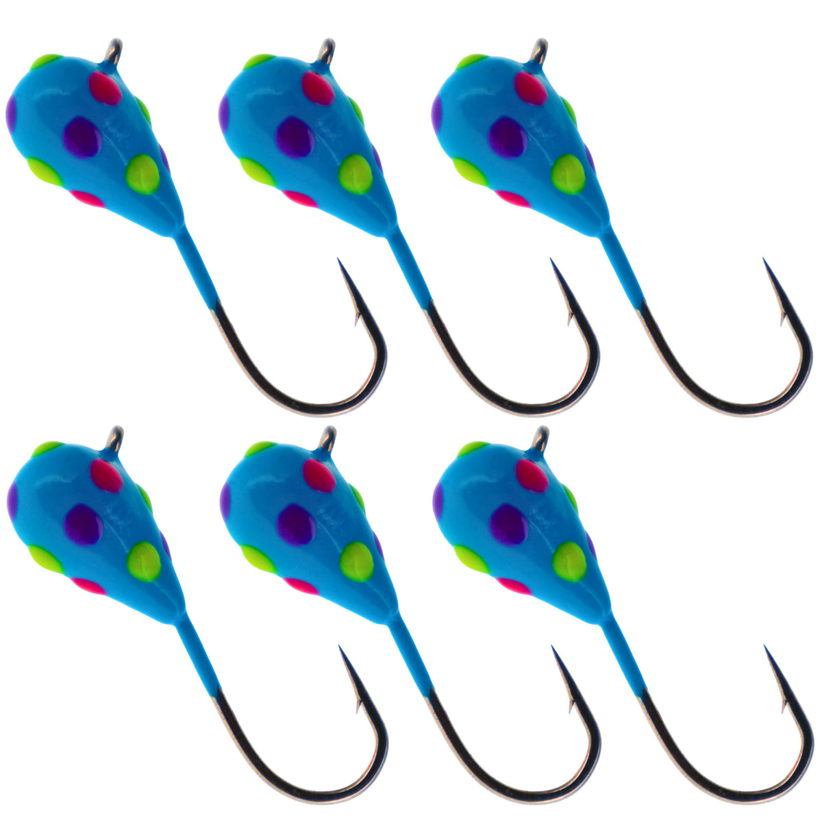 Ice Fishing Jigs Tungsten Lures for Panfish Crappie Perch Glow-Effect
