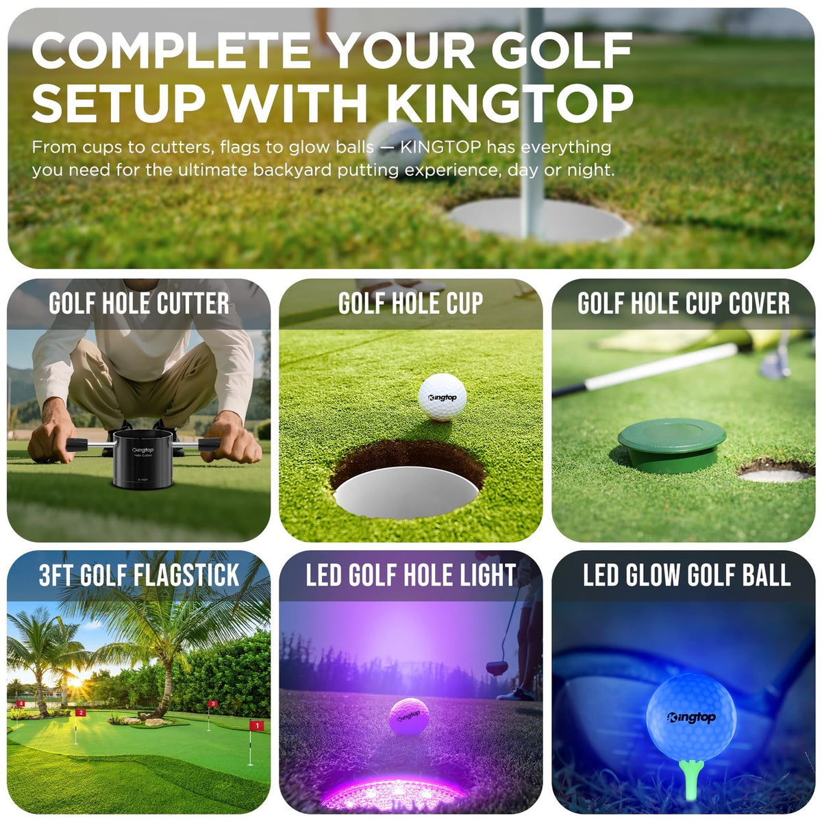 Golf Hole Cup - 6 Inch Height, PGA/USGA Standard, Golf Accessories