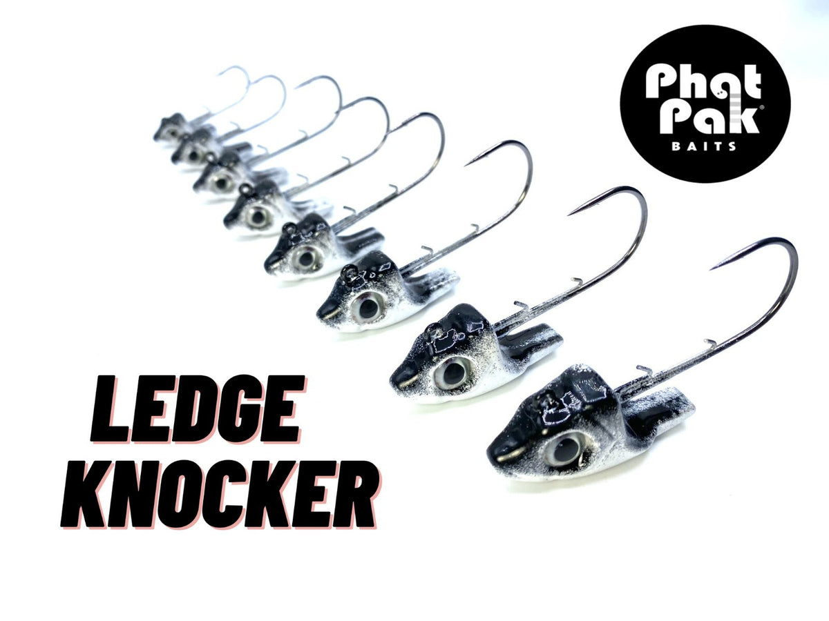 Ledge Knocker Swimbait Jig Heads with 3D Eyes - Multiple Weights & Hooks