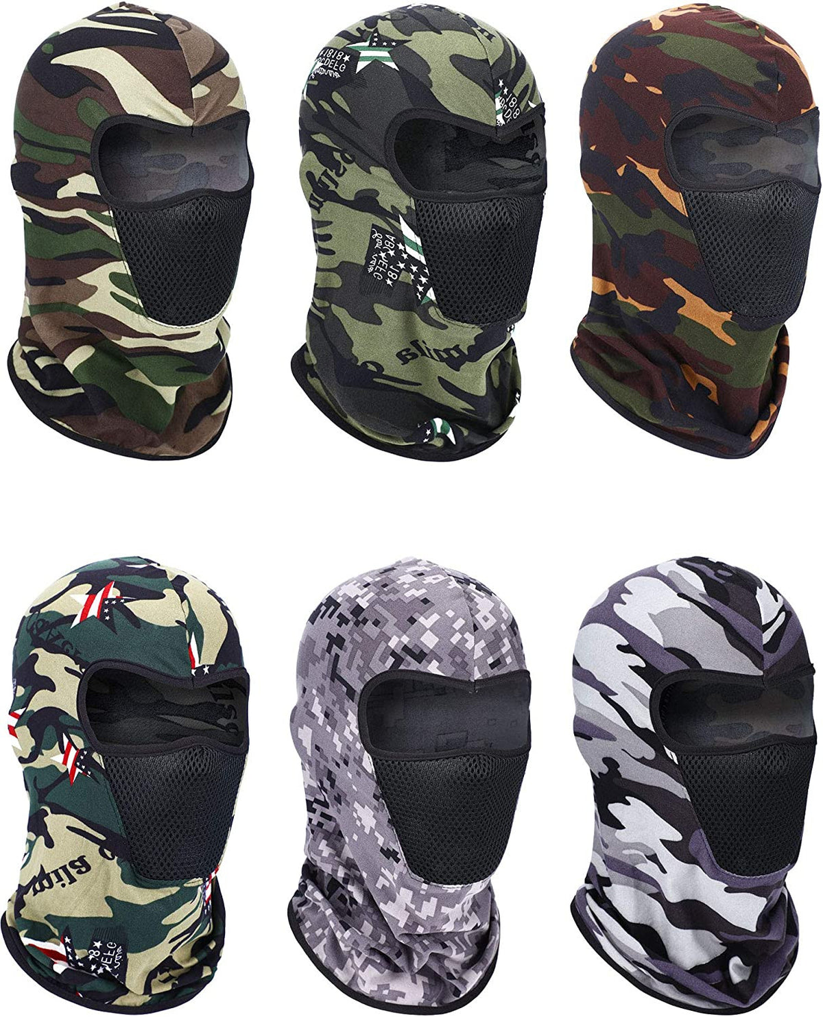 6 Pack Unisex Balaclava Face Masks for Outdoor Sports & Cold Weather