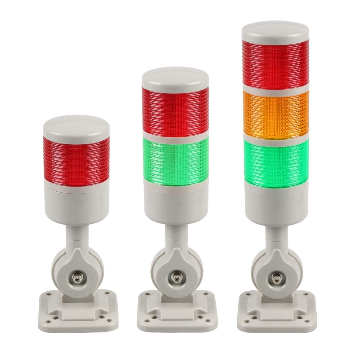 Industrial Signal Tower Stack Lights with Warning and Rotatable Base - 110V/220V LED