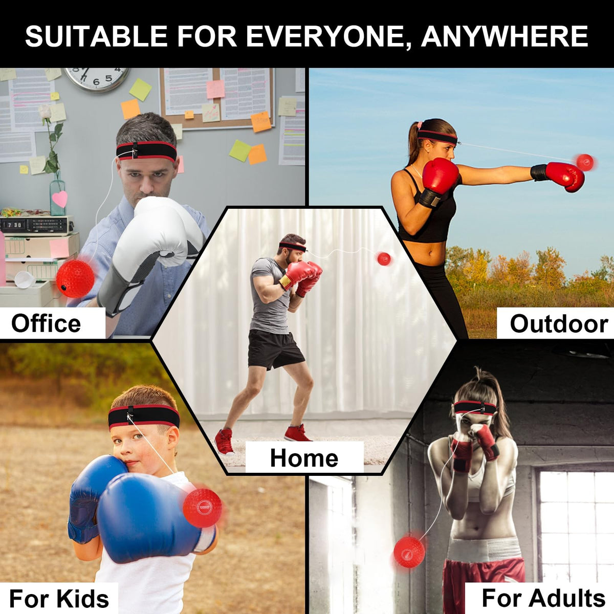 Reaction Boxing Reflex Ball with Headband - Speed & Agility Training Equipment