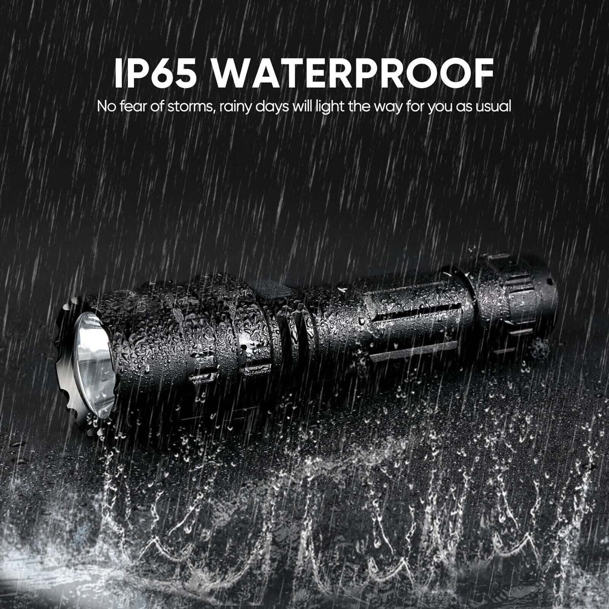 Super Bright Rechargeable Tactical LED Flashlight with 5 Modes Waterproof Portable Torch