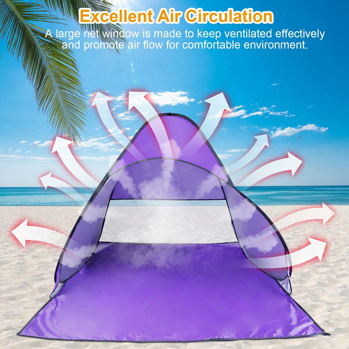 Automatic Pop Up Beach Tent for 2-3 People Outdoor Camping Fishing Lake