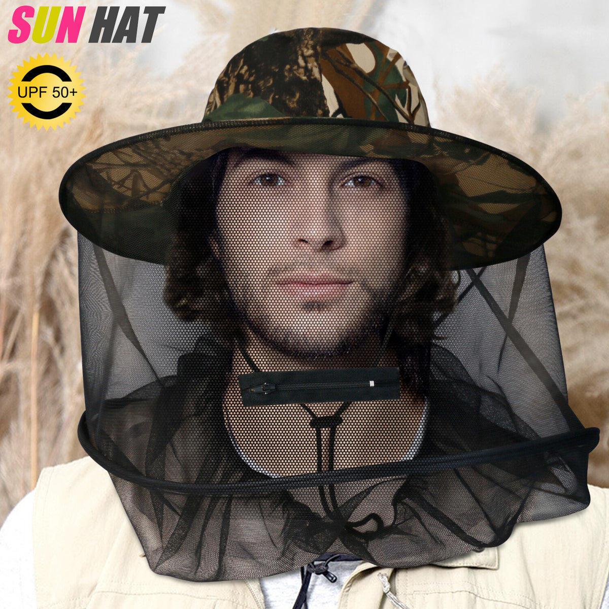 Mosquito Head Net Hat with Mesh Protection for Hiking Fishing Outdoor