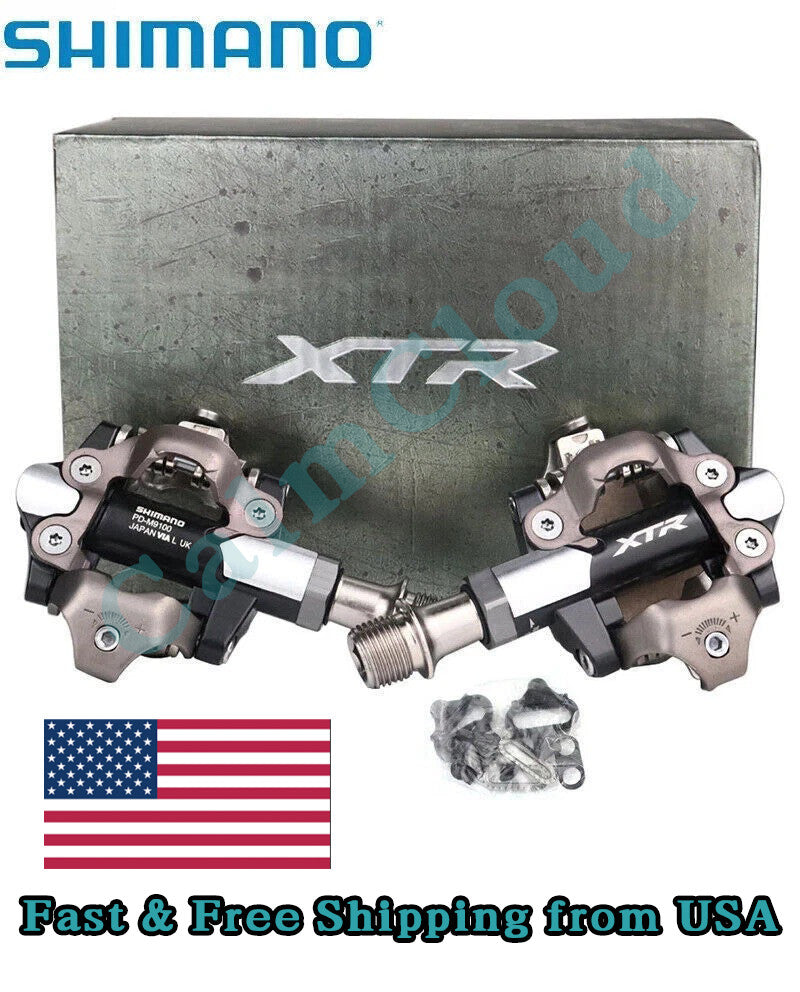 Shimano XTR PD-M9100 MTB XC Race Pedals Set with Cleats - Standard Bike Pedals